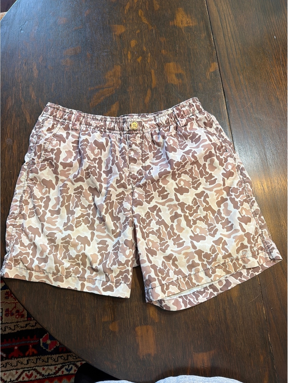 Properly Tied The Mallard Short Brown Camo Swim Trunks Size YXL